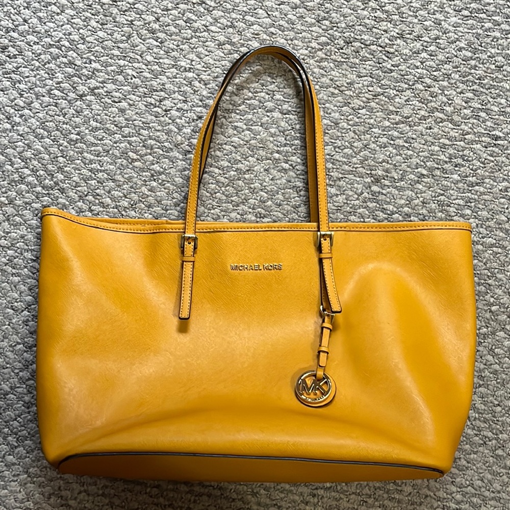 Michael Kors golden yellow tote